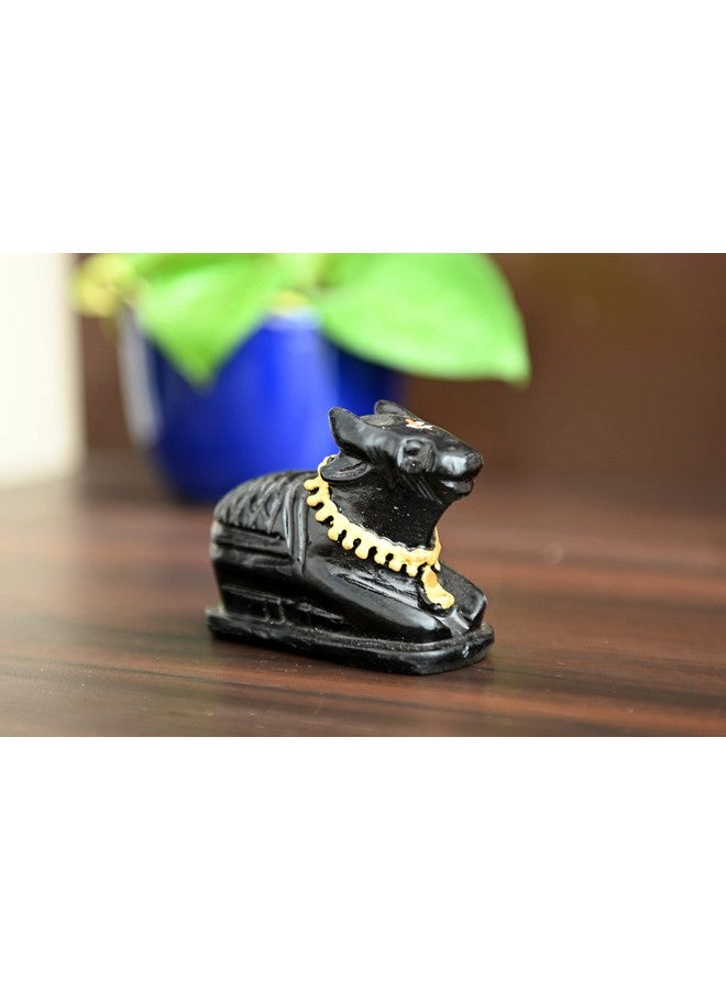 TEJ GIFTS Nandi Idol, Handcrafted Matt Finish Shiva's Cow Statue for Temple Puja & Home, Nandi Pindi Showpiece, Ideal Gift Item for Housewarming Black (Small) - Image 4