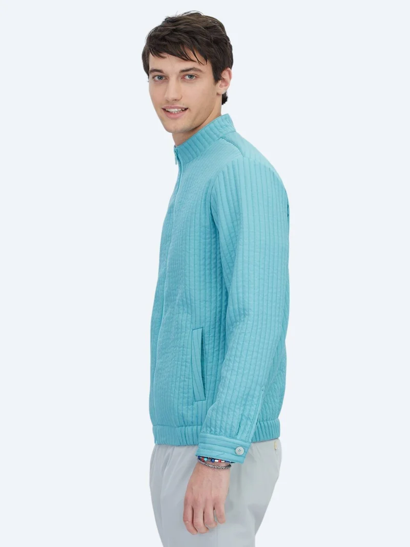 Kip Nile Green Regular Fit Casual Weaving Coat