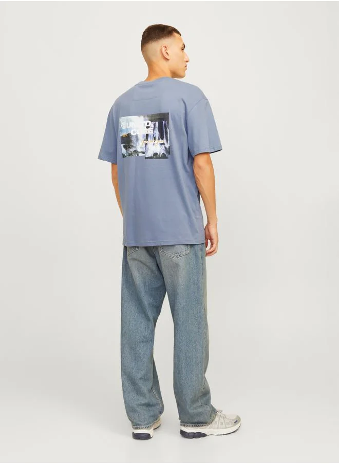 JACK & JONES Back Graphic Print Crew Neck T-Shirt