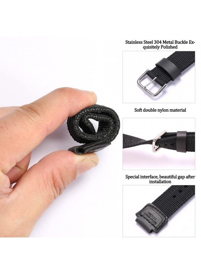 MCXGL 16mm Replacement Strap Compatible with Casio GA100 110 120 700 2100 DW5600 6900 AWG-M100 GW9400 Nylon Leather Bracelet Watch Band Watch Accessories (Black silver Button) - Image 3