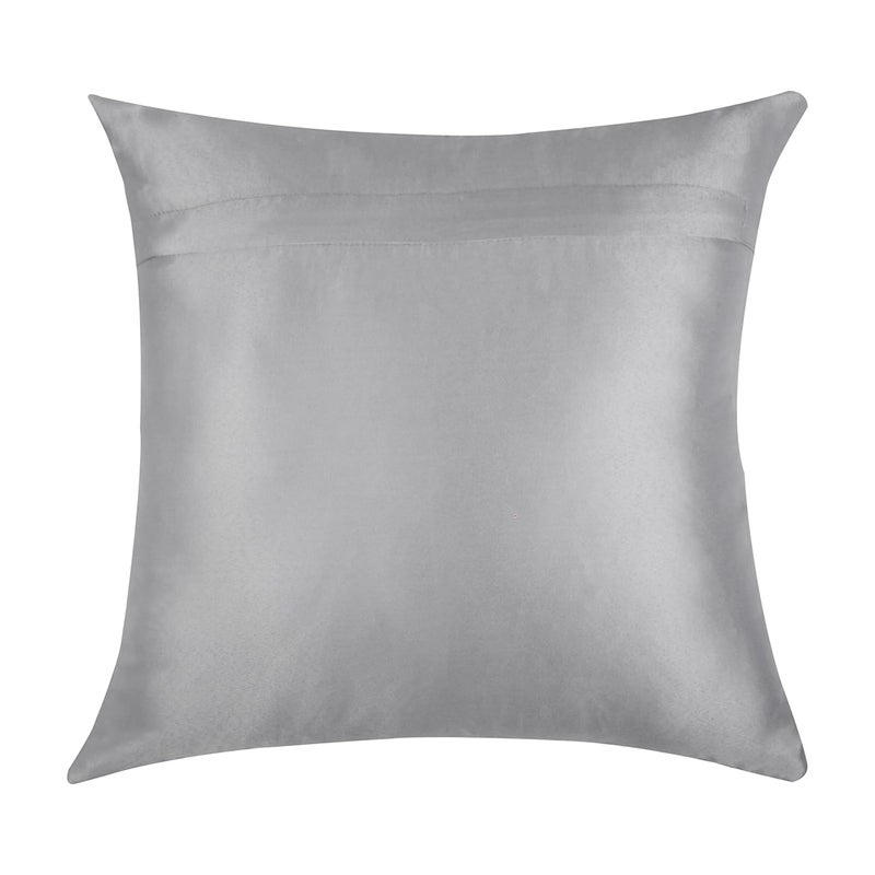 CAZIMO Jacquard Soft Velvet Floral Cushion Covers | Hypo-Allergenic | Washable | Non-Fade Diwan Sofa Pillow Covers for Home Bed & Living Room (Size - 16 X16 Inches, Color - Grey) - Set of 5 Pcs - Image 5