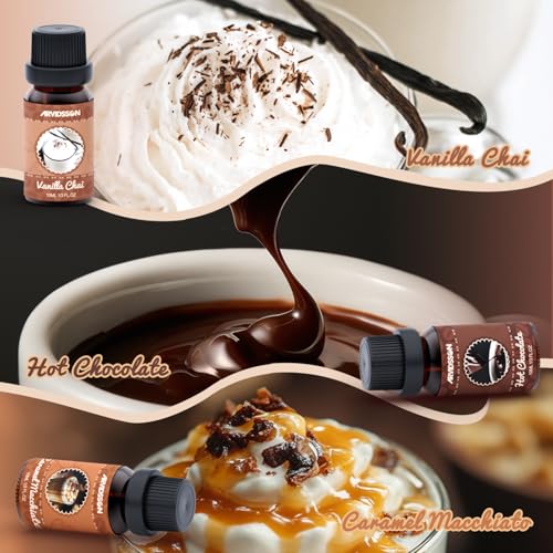 ARVIDSSON Coffee Fragrance Oils Set, Premium Essential Oils for Diffuser, Espresso, Vanilla Chai, Hot Chocolate, Blueberry Muffin, Eggnog Latte, Caramel Macchiato, Coffee Shop Scented Oils - Image 4
