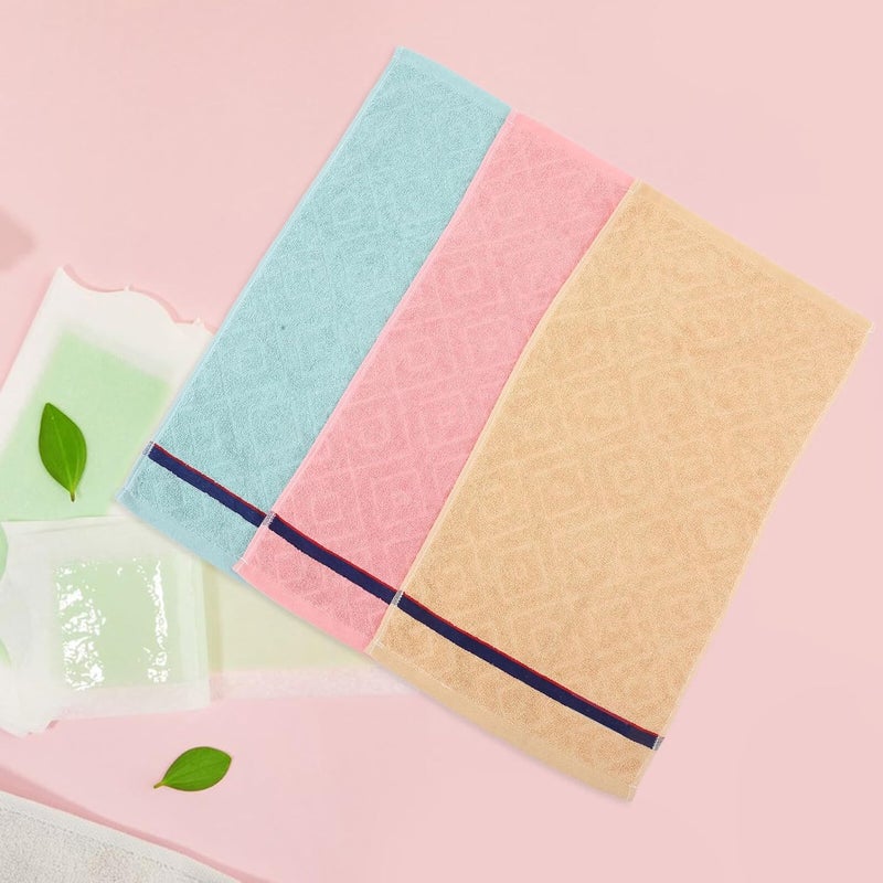 Cotton Absorbent Face Towels and Hand Towels 3pcs, Jacquard Weave, Soft Breathable Bathroom Washcloths for Home, Gym, and Hotel Use - Image 5