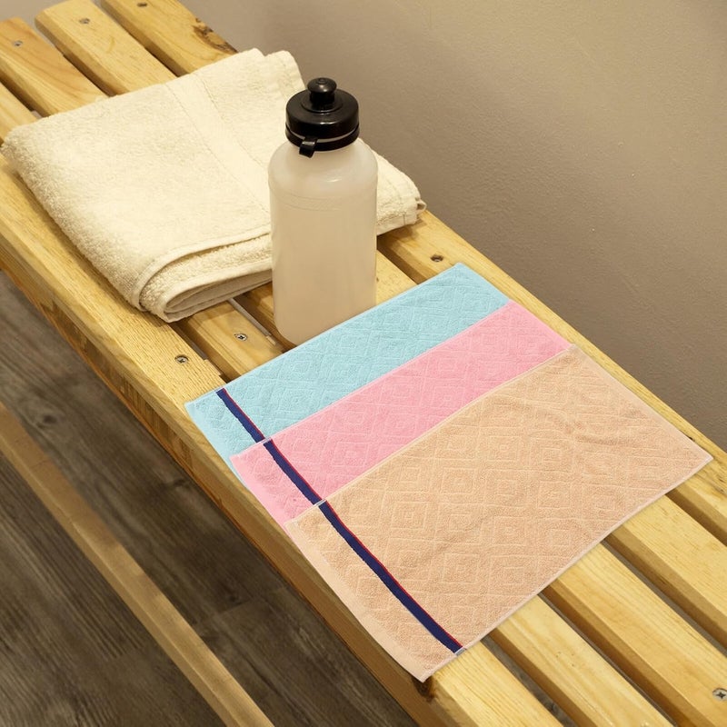 Cotton Absorbent Face Towels and Hand Towels 3pcs, Jacquard Weave, Soft Breathable Bathroom Washcloths for Home, Gym, and Hotel Use - Image 4