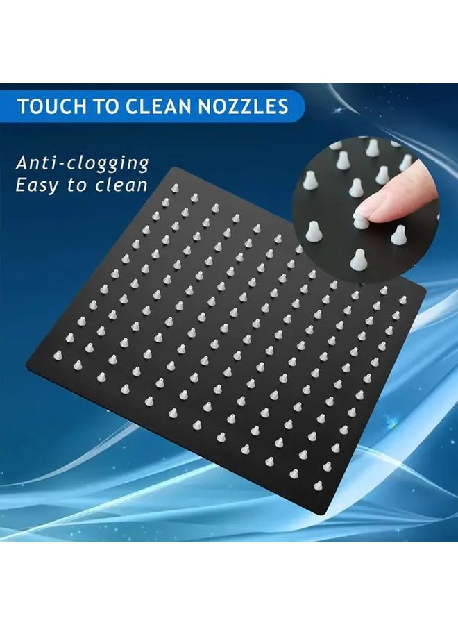 Silvery 7.8 Inch High Pressure Rain Shower Head Includes Arm Flange No Drill Hooks Teflon Tape - Image 5