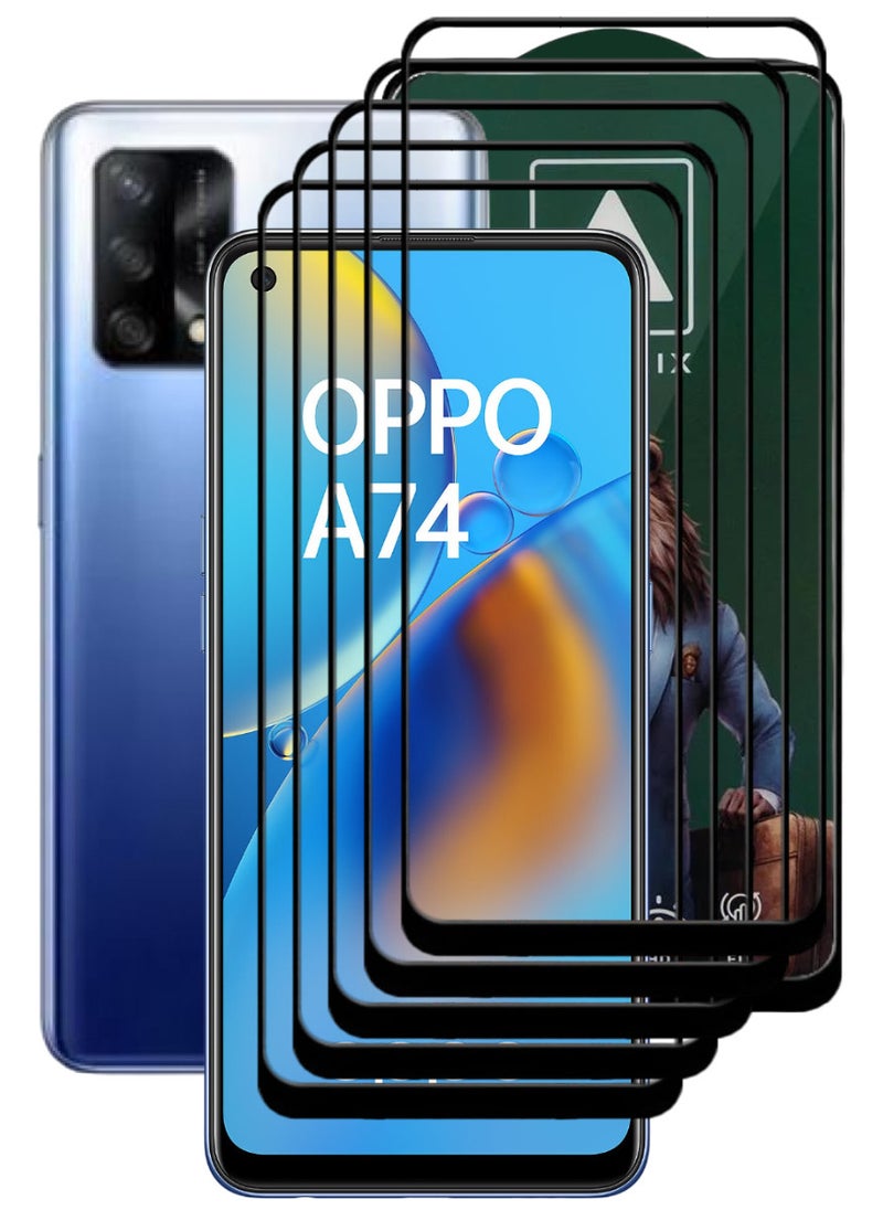 ACLIX 5 Pieces Antistatic ESD Dustproof Premium Quality High Definition Tempered Glass Screen Protector Designed For Oppo A74 - Image 1