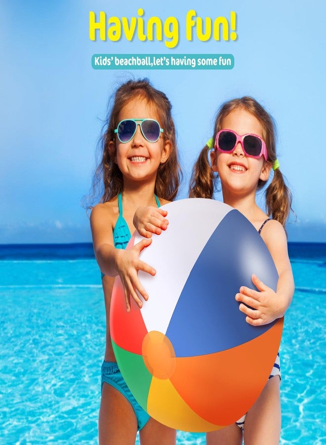 GRNVDWN 3 Packs 24" Inflatable Beach Balls Rainbow Color Pool Ball Pool Toys Pool Balls for Swimming Pool Beach Ball Party Favor Beachball Balloons for Kids&Adults - Image 4