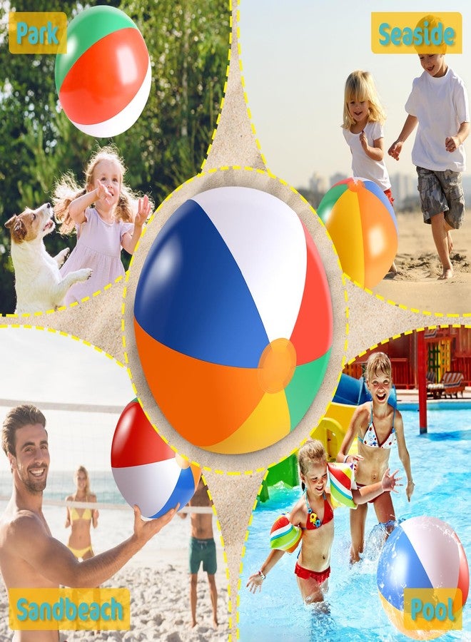 GRNVDWN 3 Packs 24" Inflatable Beach Balls Rainbow Color Pool Ball Pool Toys Pool Balls for Swimming Pool Beach Ball Party Favor Beachball Balloons for Kids&Adults - Image 5