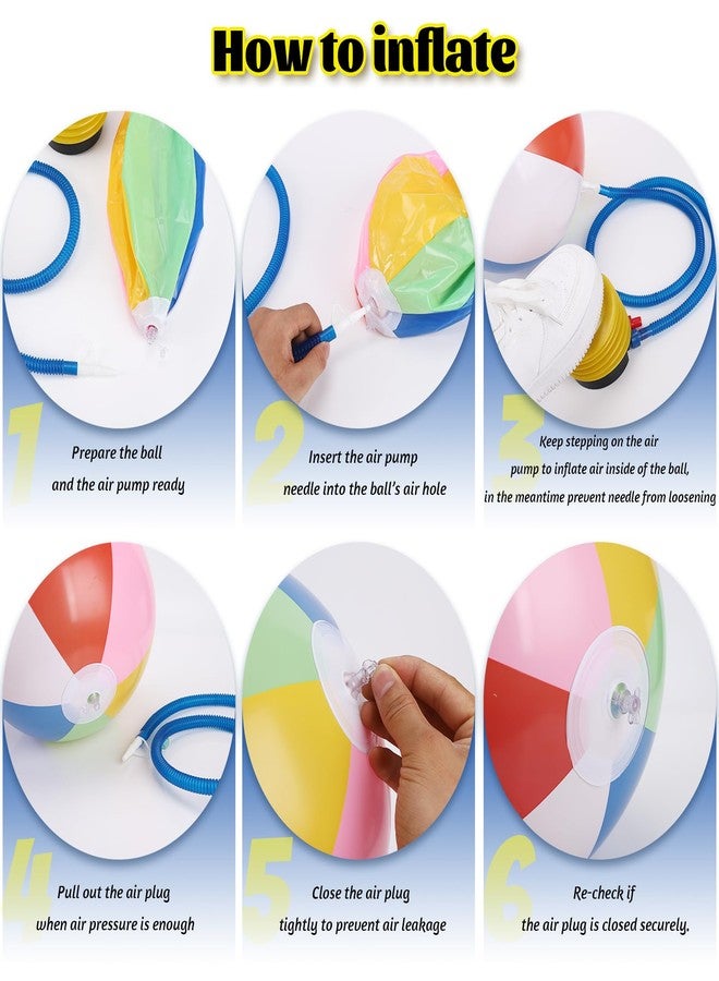 GRNVDWN 3 Packs 24" Inflatable Beach Balls Rainbow Color Pool Ball Pool Toys Pool Balls for Swimming Pool Beach Ball Party Favor Beachball Balloons for Kids&Adults - Image 3