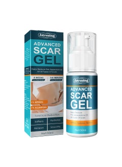 Advanced Scar Gel, 100% Silicone Scar Gel, Scar Removal Cream, Suitable for Scars, Stretch Marks, Acne, Burns, Hypertrophic Scars, Old and New Scars 50ml