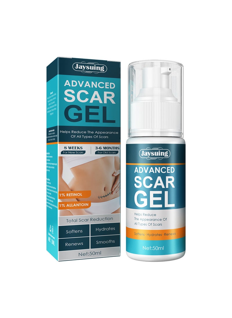 Jaysuing - Advanced Scar Gel, 100% Silicone Scar Gel, Scar Removal Cream, Suitable for Scars, Stretch Marks, Acne, Burns, Hypertrophic Scars, Old and New Scars 50ml - Image 1