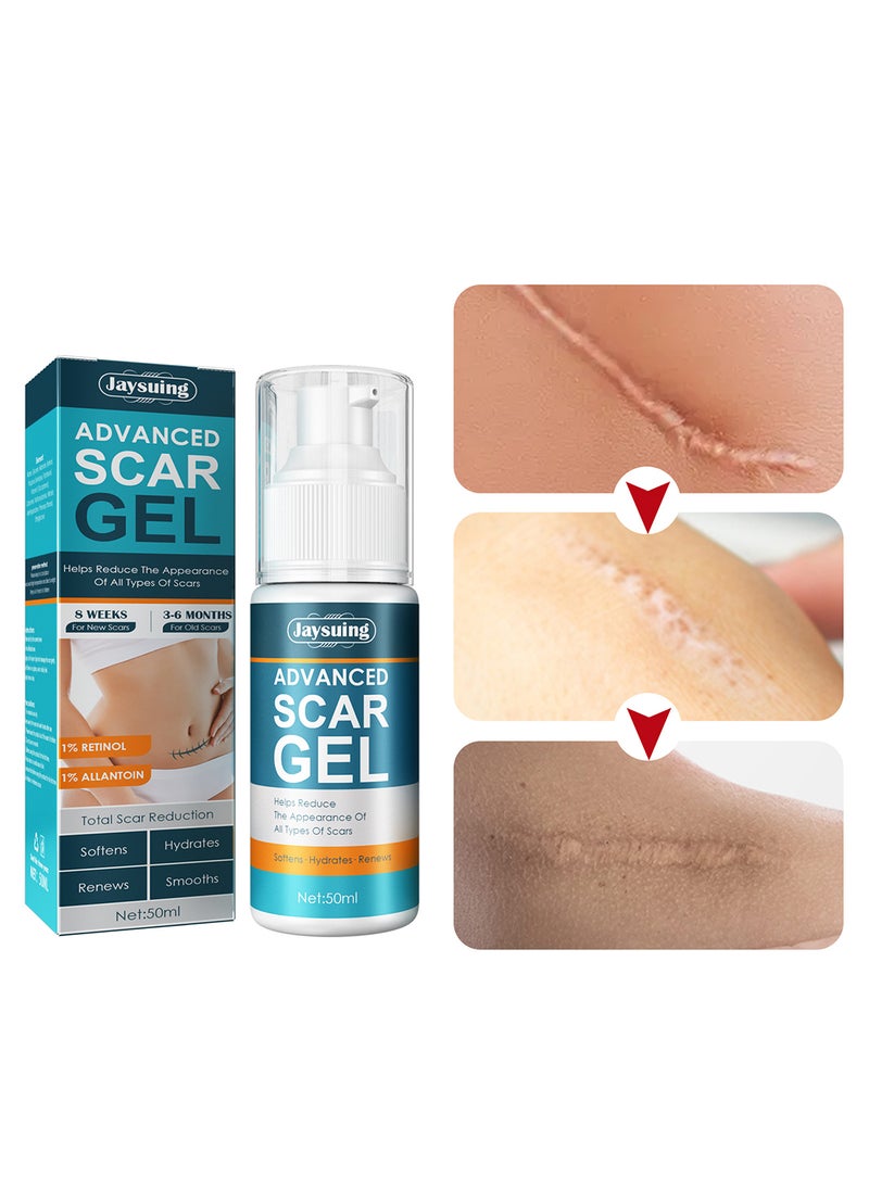 Jaysuing - Advanced Scar Gel, 100% Silicone Scar Gel, Scar Removal Cream, Suitable for Scars, Stretch Marks, Acne, Burns, Hypertrophic Scars, Old and New Scars 50ml - Image 1
