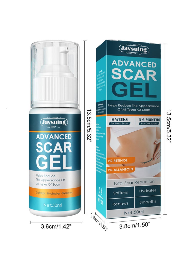 Jaysuing - Advanced Scar Gel, 100% Silicone Scar Gel, Scar Removal Cream, Suitable for Scars, Stretch Marks, Acne, Burns, Hypertrophic Scars, Old and New Scars 50ml - Image 1
