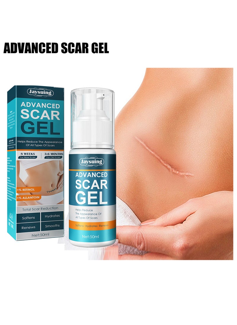 Jaysuing - Advanced Scar Gel, 100% Silicone Scar Gel, Scar Removal Cream, Suitable for Scars, Stretch Marks, Acne, Burns, Hypertrophic Scars, Old and New Scars 50ml - Image 1