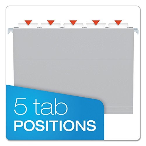 Pendaflex أقلام بندافليكس المعلقة المعاد تدويرها، حجم رسالة، رمادي، 1/5 قطع، 25/صندوق (81604) - Image 5