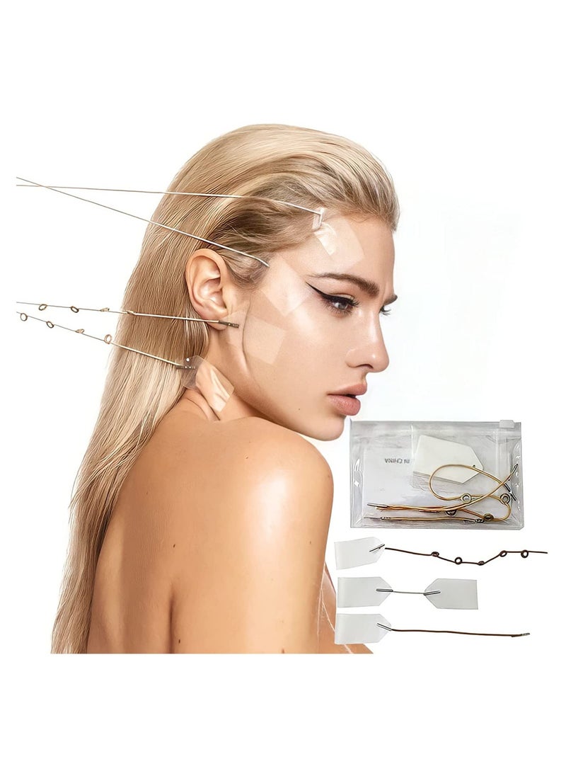Cool Baby - 40 Pieces Face Lift Tapes Lifting Patch Invisible V-line Face lift Sticker Neck and Eye makeup Lift strips Waterproof Elasticity Double Chin Lift with 4 Pieces Lifting Ropes for Women Girls - Image 1