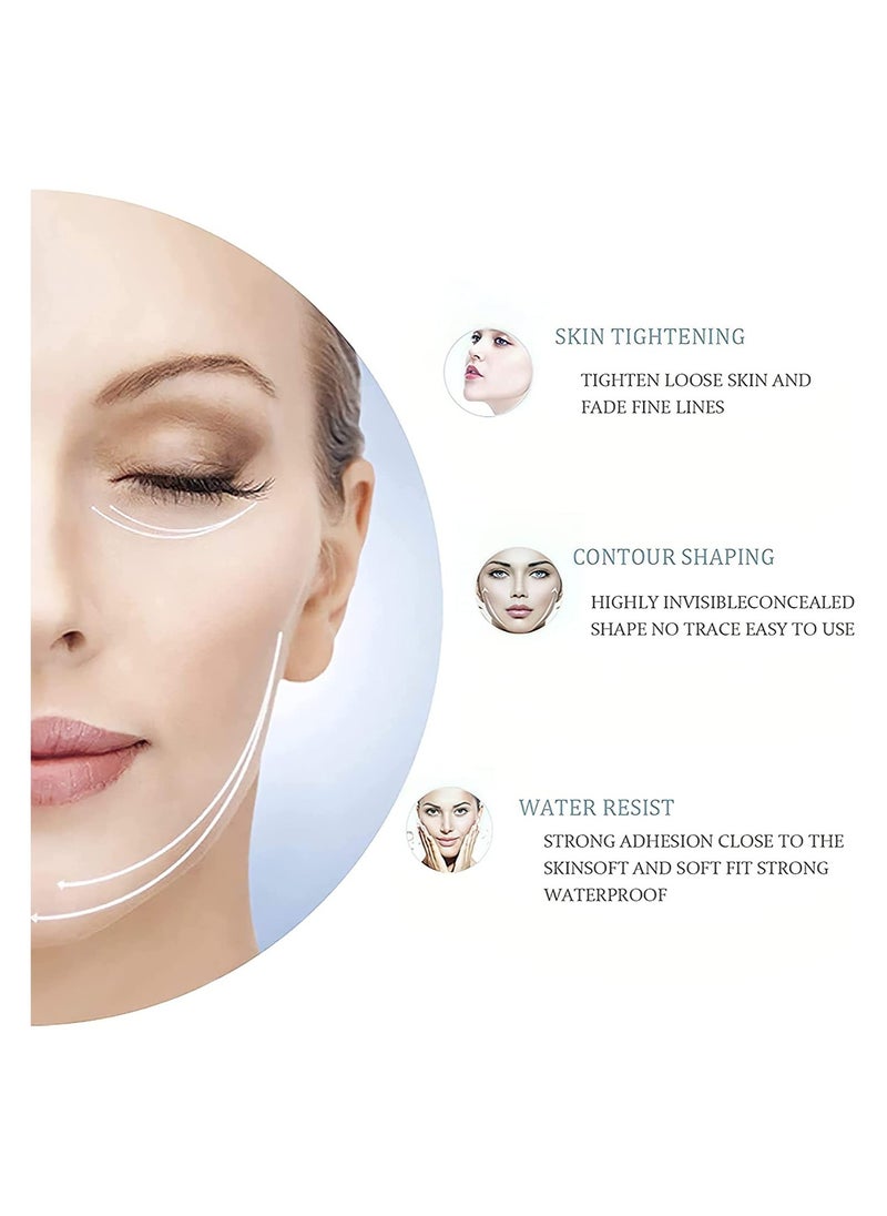 Cool Baby - 40 Pieces Face Lift Tapes Lifting Patch Invisible V-line Face lift Sticker Neck and Eye makeup Lift strips Waterproof Elasticity Double Chin Lift with 4 Pieces Lifting Ropes for Women Girls - Image 1