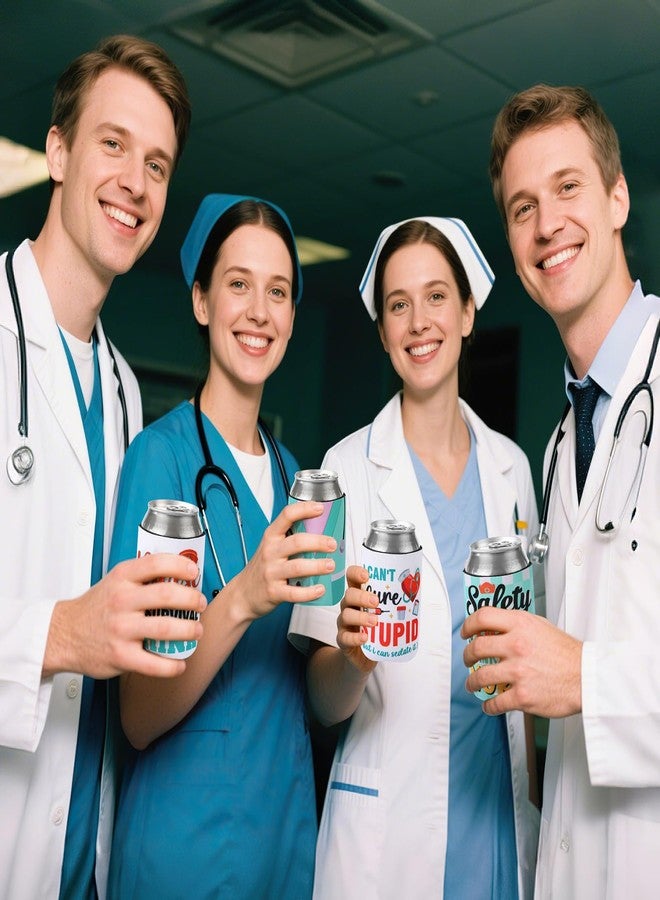 INCOK Nurses Week Gifts Bulk 2025-12 Packs Funny Nursing Day Can Coolers Sleeves for Women Men Nurse Appreciation Week Gifts Graduation Rn Themed Party Decorations Supplies Favors - Image 5