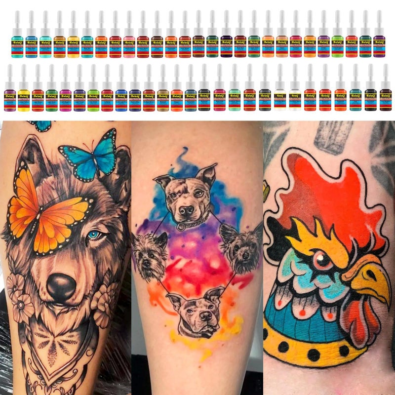 solong tattoo مجموعة حبر الوشم سولونغ 54 لون كامل مجموعة صبغة 1/6 أونصة (5 مل) لوازم الوشم لمجموعة الوشم TI1001-5-54 - Image 2