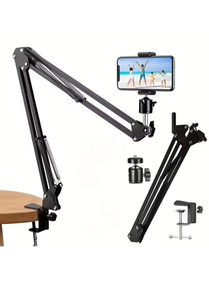 Genérico Multifunctional Extendable Desktop Phone Holder, Metal Phone Stand, Bedside or Desk Cabinet Mount, suitable for all types of Phones and Tablets. - Image 1