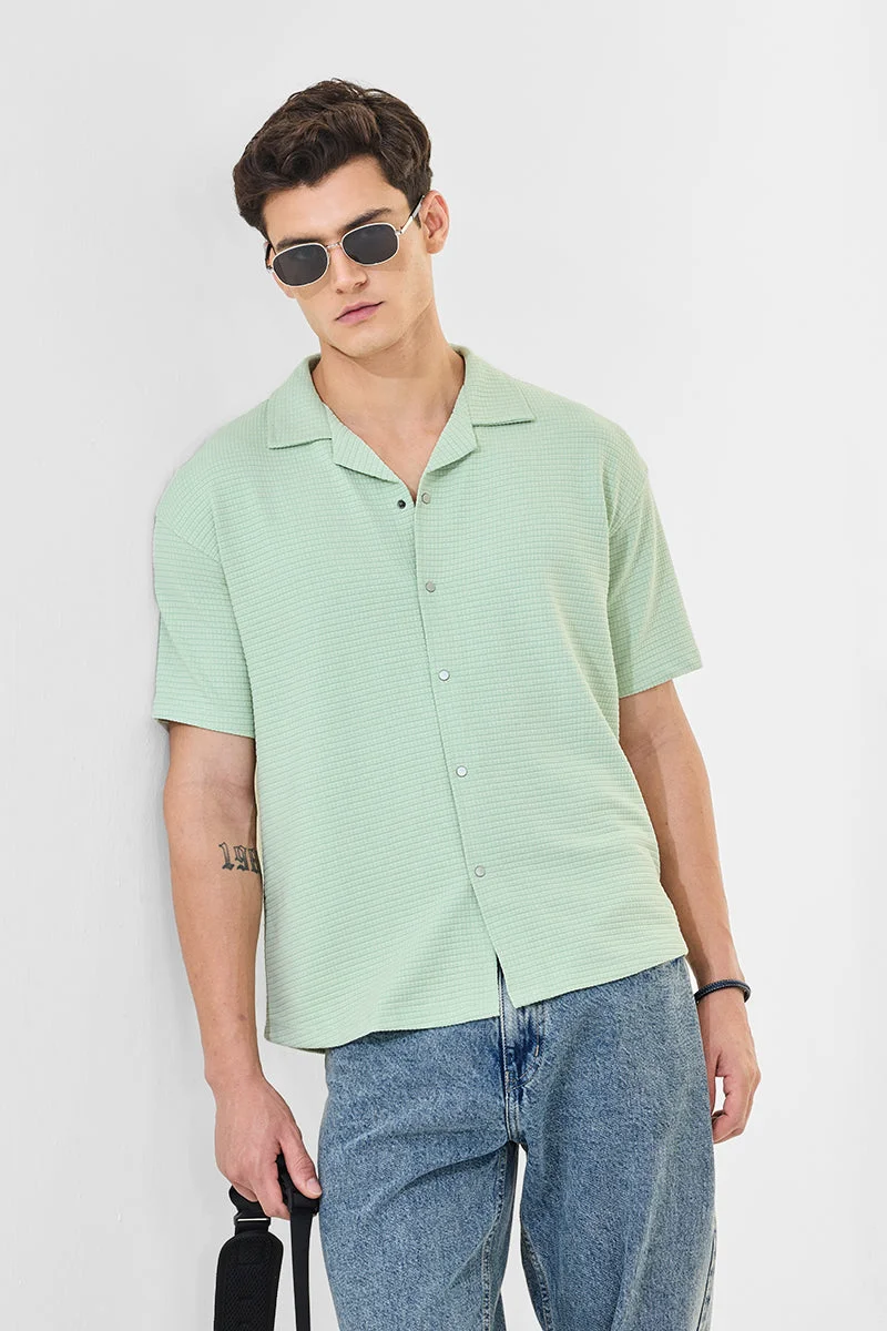 SNITCH Snap Button Box Fit Textured Shirt