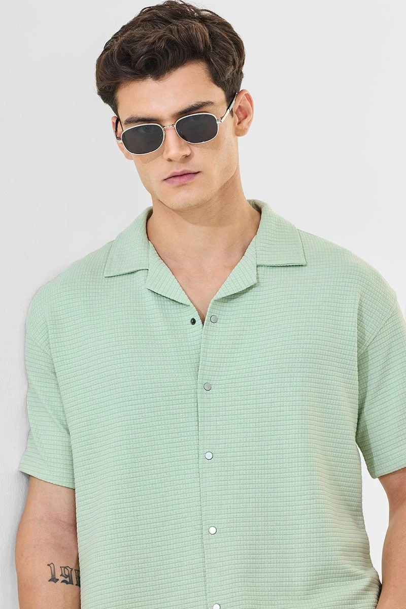 سنيتش قميص بأزرار كبس بنقشة ملمس