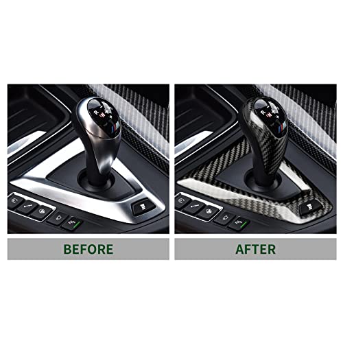 AIRSPEED Carbon Fiber Gear Shift Knob Cover Trim for BMW F80 M3 F82 M4 2014-2018, Black - Image 5