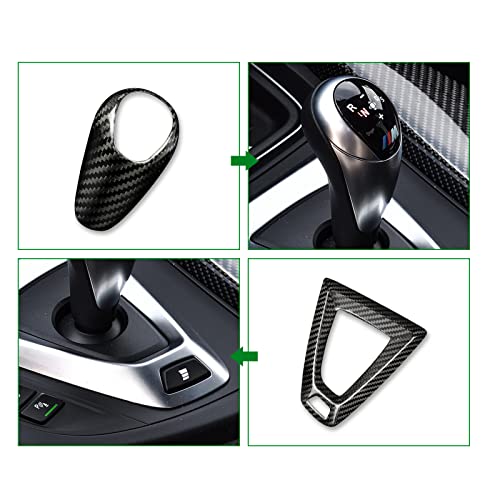 AIRSPEED Carbon Fiber Gear Shift Knob Cover Trim for BMW F80 M3 F82 M4 2014-2018, Black - Image 3
