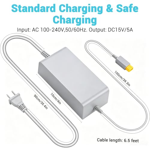 Xahpower Console Charger for Wii U, AC Adapter Power Supply Replacement for Nintendo WiiU Console (Not Compatible with Nintendo Wii) - Image 3