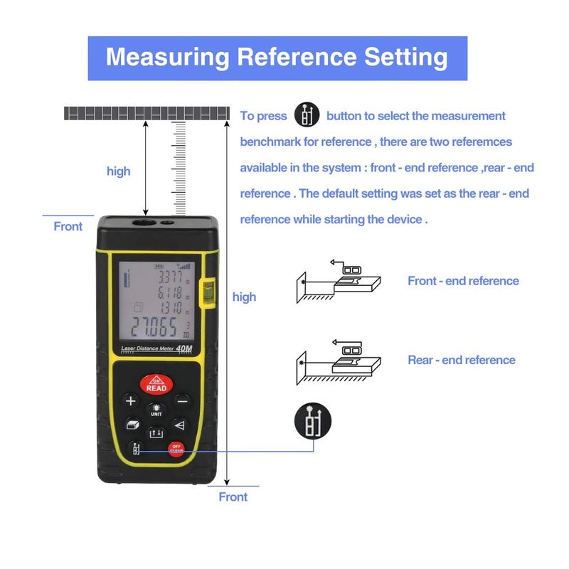 Syga SYGA Digital Laser Distance Measuring Tape Tool Distance Measuring Meter Yellow 60m Colour Design May Vary  - Image 3