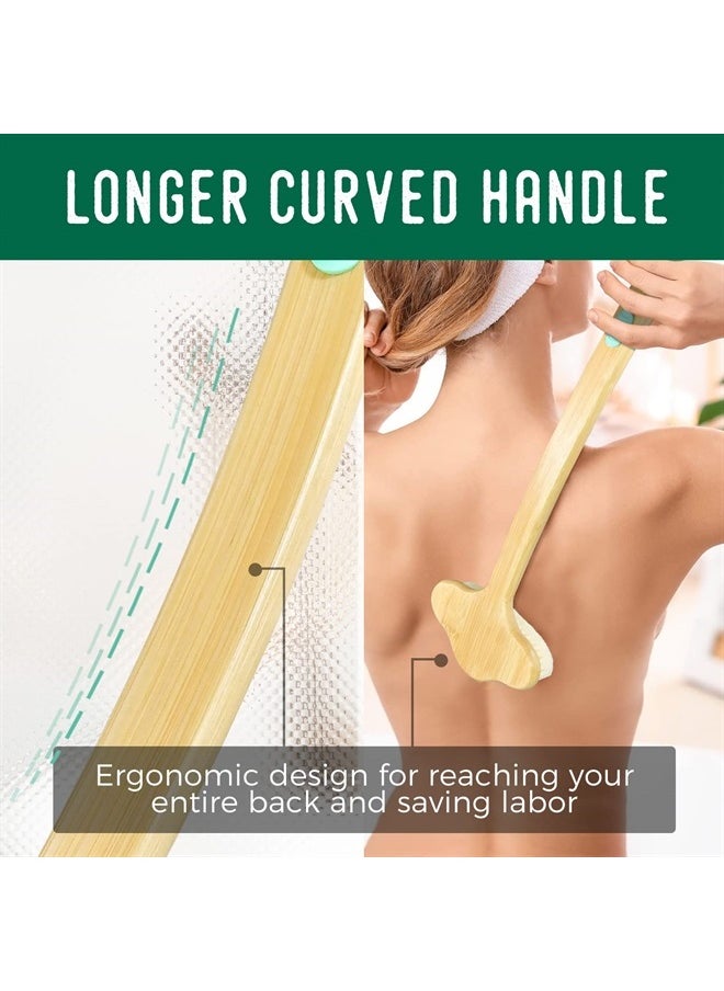 NURENDER - Shower Brush,NURENDER Longer Handle(16.5inch) Bath Shower Brush,Back Scrubber for Shower,Natural Bamboo Shower Brush for Elder,Pregnant,Over-Weight. - Image 1