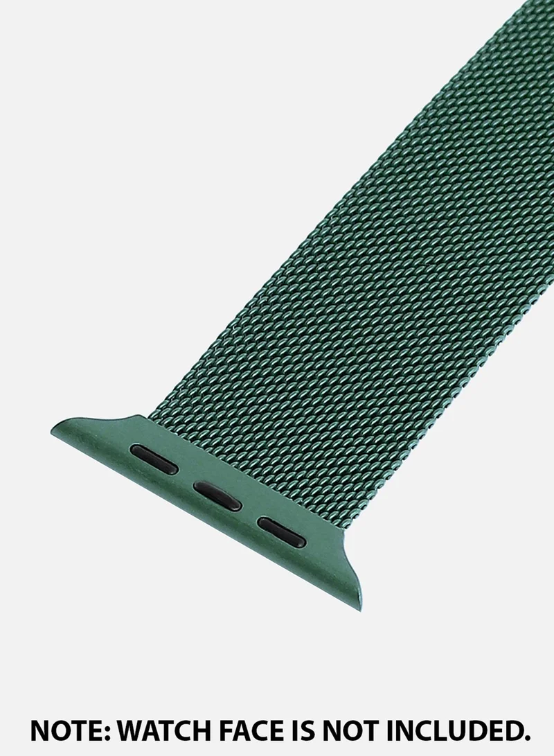 صوص هاوت سوار ساعة أبل من سبيكة معدنية كاجوال بالتصميم سادة مع سوار شبكي | 42mm/44mm/45mm