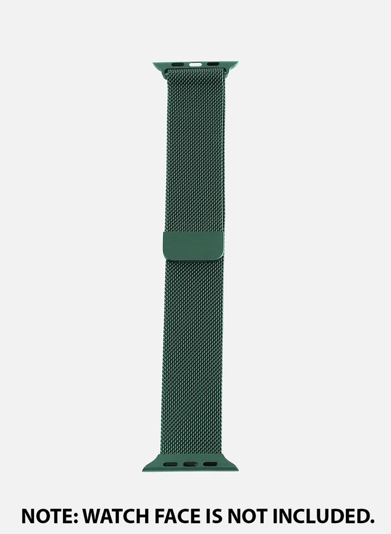 صوص هاوت سوار ساعة أبل من سبيكة معدنية كاجوال بالتصميم سادة مع سوار شبكي | 42mm/44mm/45mm