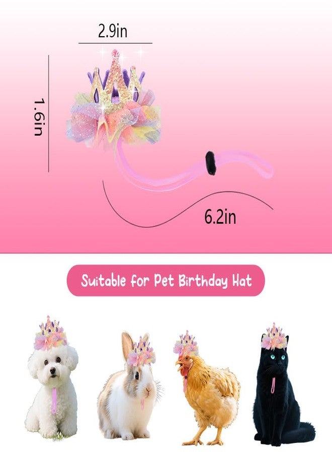 Yreamont Colorful Pet Christmas Hat for Dogs Cats Lace Crown Hat for Boy Girl Birthday Party Hats for Girls Boys Bday Hats for Dog Cat Puppy Kitten Birthday Cap for Girls Boys Bday Hat for Pet Dogs Cats - Image 2
