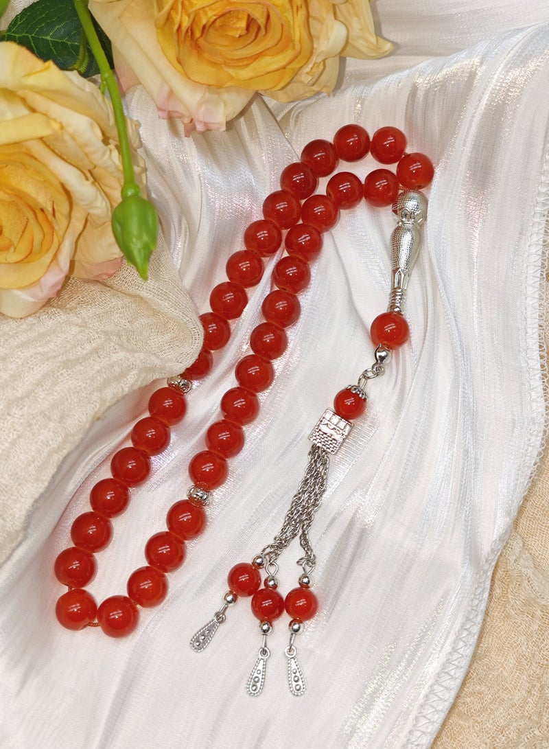 10mm 33-piece glass prayer beads with a skylight, handcrafted - Image 3