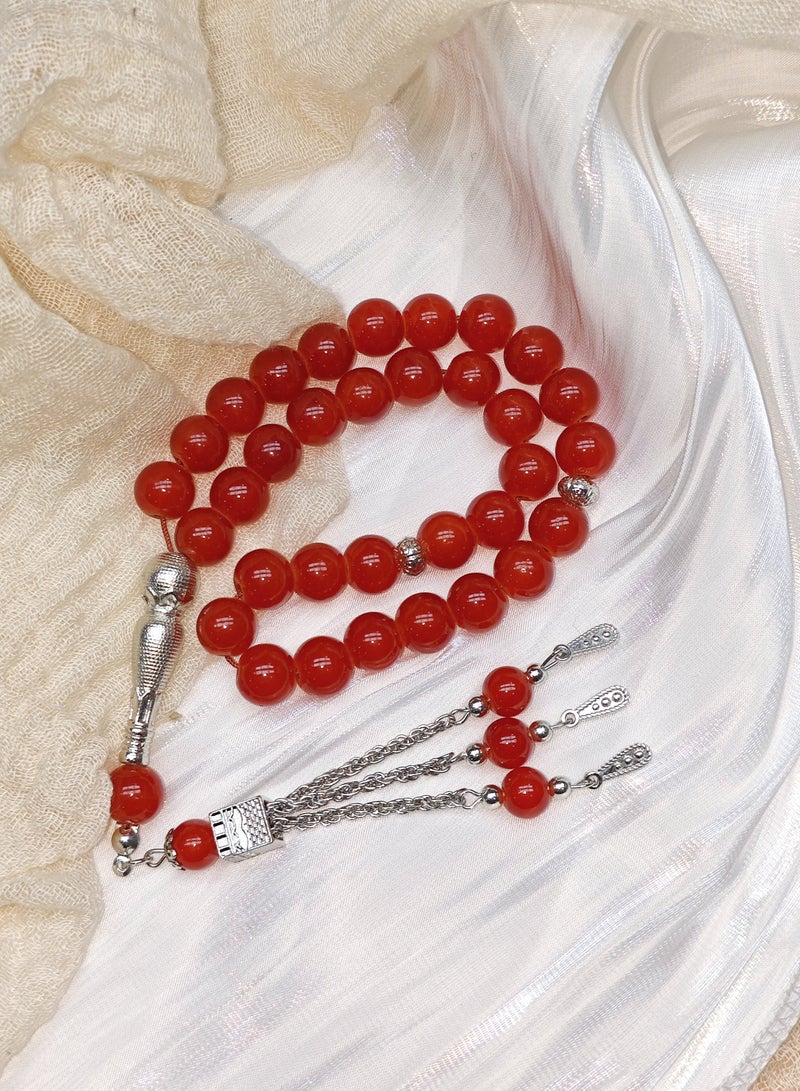 10mm 33-piece glass prayer beads with a skylight, handcrafted - Image 1