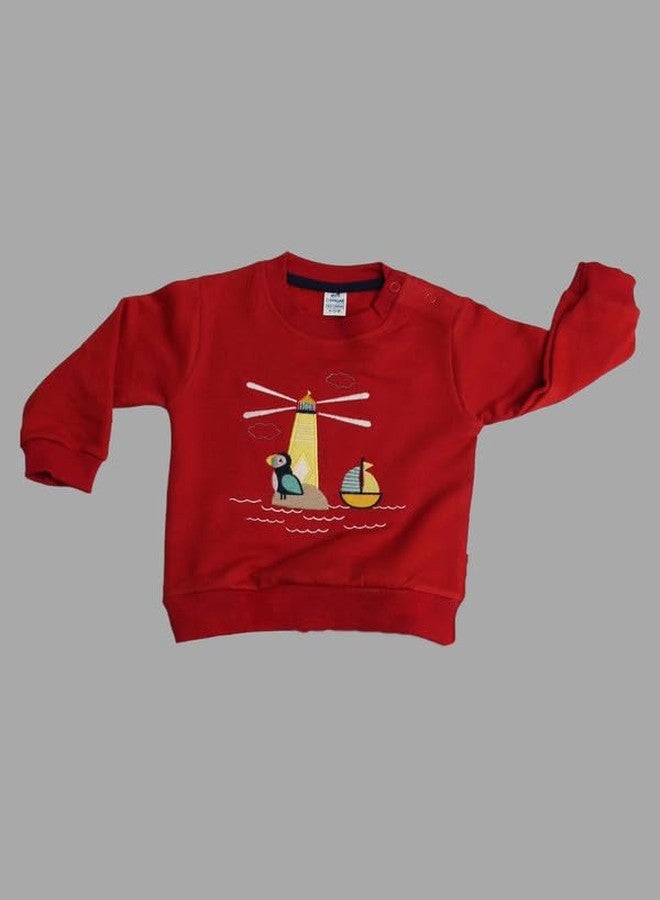 Dollar Junior Tiny Crews Baby Boys Casual T-Shirt Pant Set (KKRN10007_3-6M) Red - Image 2