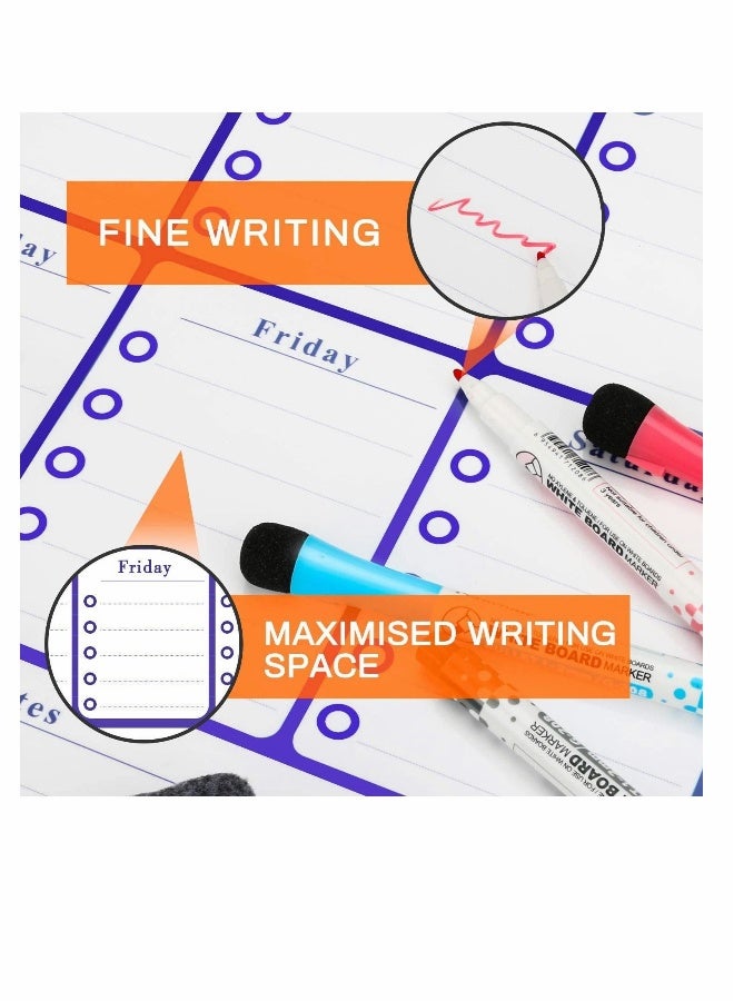 Generic Meal Planner Magnetic Weekly Planner Whiteboard, Fridge Whiteboard A3 Dry Wipe Magnetic Calendar Ideal as a Study Planning, Exams, Memo Board, Shopping List, Calendar, Homework Planner  - Image 1