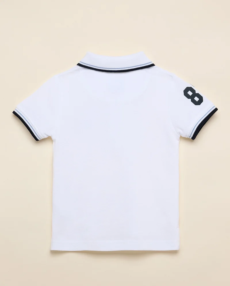 R&B Printed Polo T-Shirt with Short Sleeves