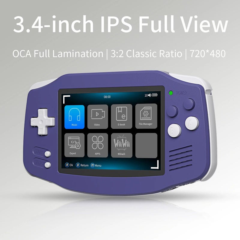 Anbernic Rg34xx Retro Handheld Game Console 3.4-inch IPS Screen 64-bit Linux Player WiFi Bluetooth HD TV Out 128g, Black - Image 3