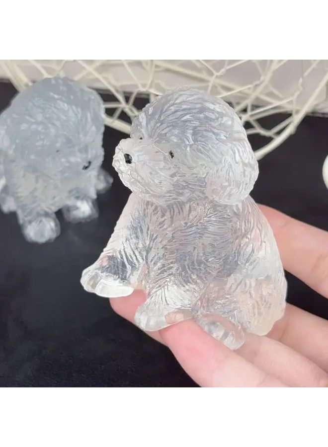 Transparent Teddy Puppy Toy Soft Rubber Stress Relief Sensory Game Decorative - Image 3