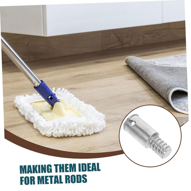 2Pcs Aluminum Threaded Broom Handle Repair Kit Replacement Extension Pole For Cleaning Tools - Image 4
