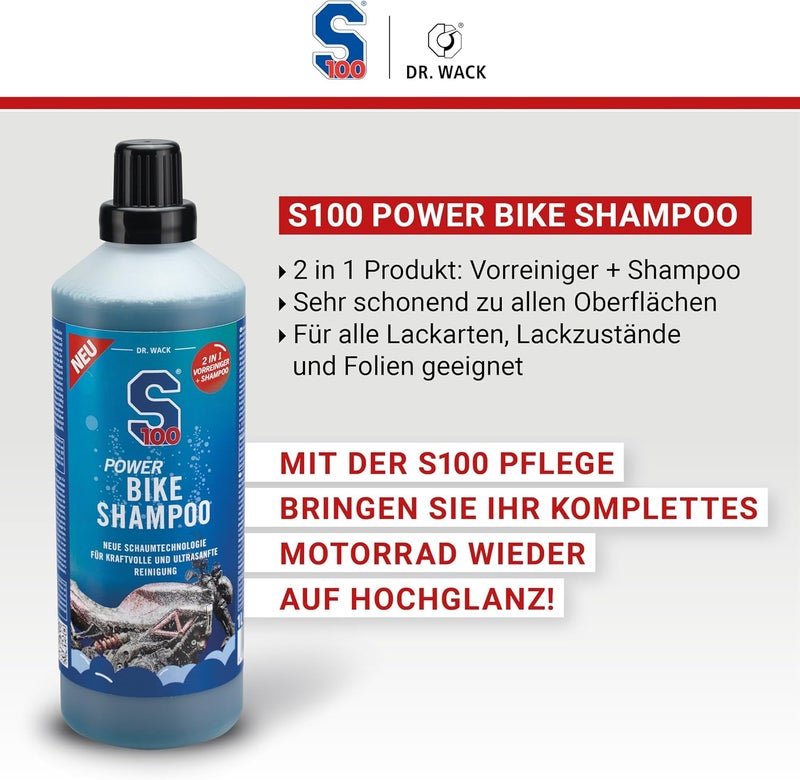 Dr. Wack S100 Power Bike Shampoo 1 Litre - Motorcycle Shampoo with Innovative Foam Technology - Powerful & Gentle Foam Cleaner - For All Surfaces - High-Quality Motorcycle Care - Image 4