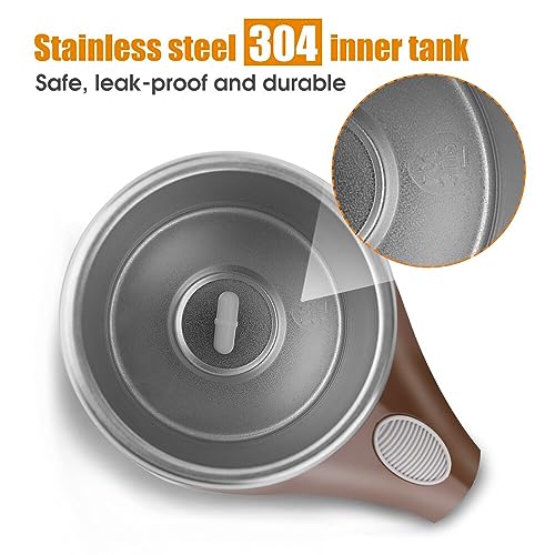Maharsh Automatic Magnetic Stirring Coffee Mug, Rotating Home Office Travel Mixing Cup Suitable for Coffee, Milk, Cocoa and Other Beverages (Battery Brown), 380 Ml - Image 4