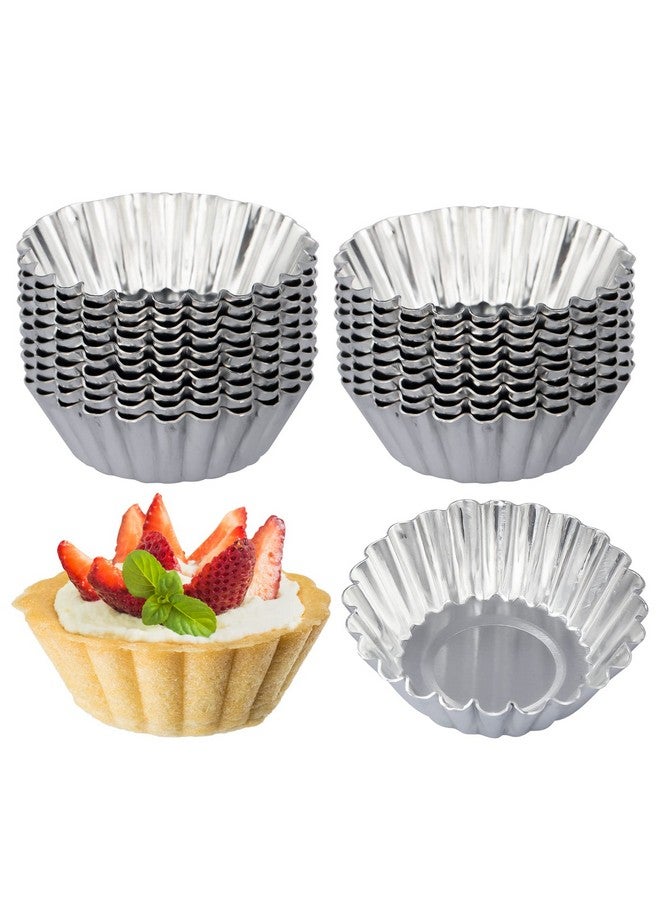 ISKYBOB 20 Pack Egg Tart Pans, Mini Aluminum Cupcake Pans Pie Cookie Muffin Tins Reusable Baking Mold Cups (Xl) - Image 1