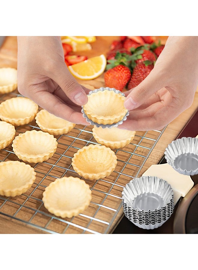 ISKYBOB 20 Pack Egg Tart Pans, Mini Aluminum Cupcake Pans Pie Cookie Muffin Tins Reusable Baking Mold Cups (Xl) - Image 4