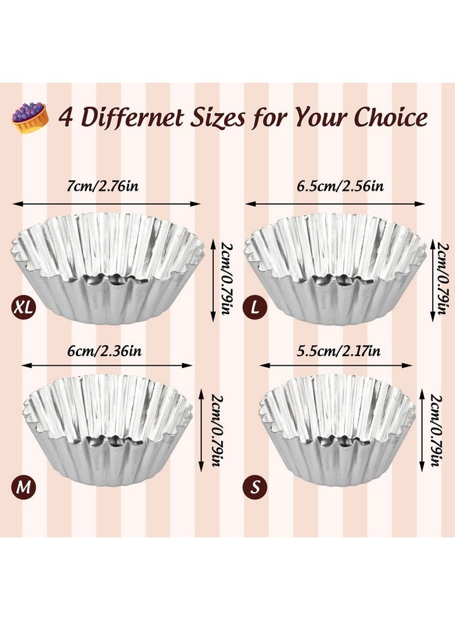 ISKYBOB 20 Pack Egg Tart Pans, Mini Aluminum Cupcake Pans Pie Cookie Muffin Tins Reusable Baking Mold Cups (Xl) - Image 2