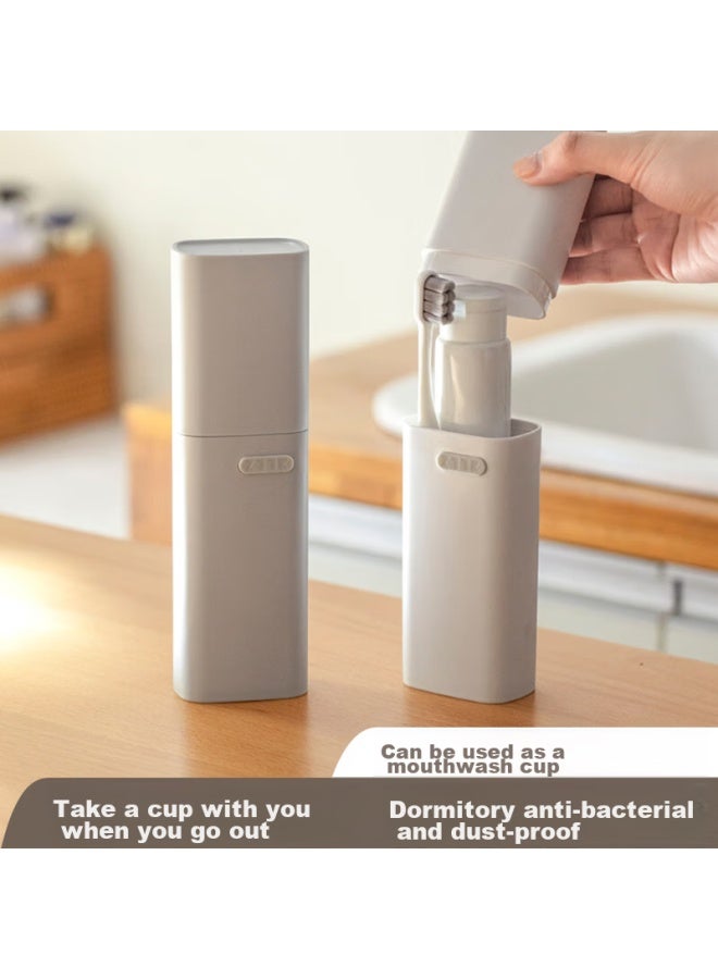 Jajalin Travel Mouthwash Cup, Toiletry Cup, Toothbrush And Toothpaste Storage Box, Portable Travel Toothbrush Cup, Essential For Business Trips - Image 1