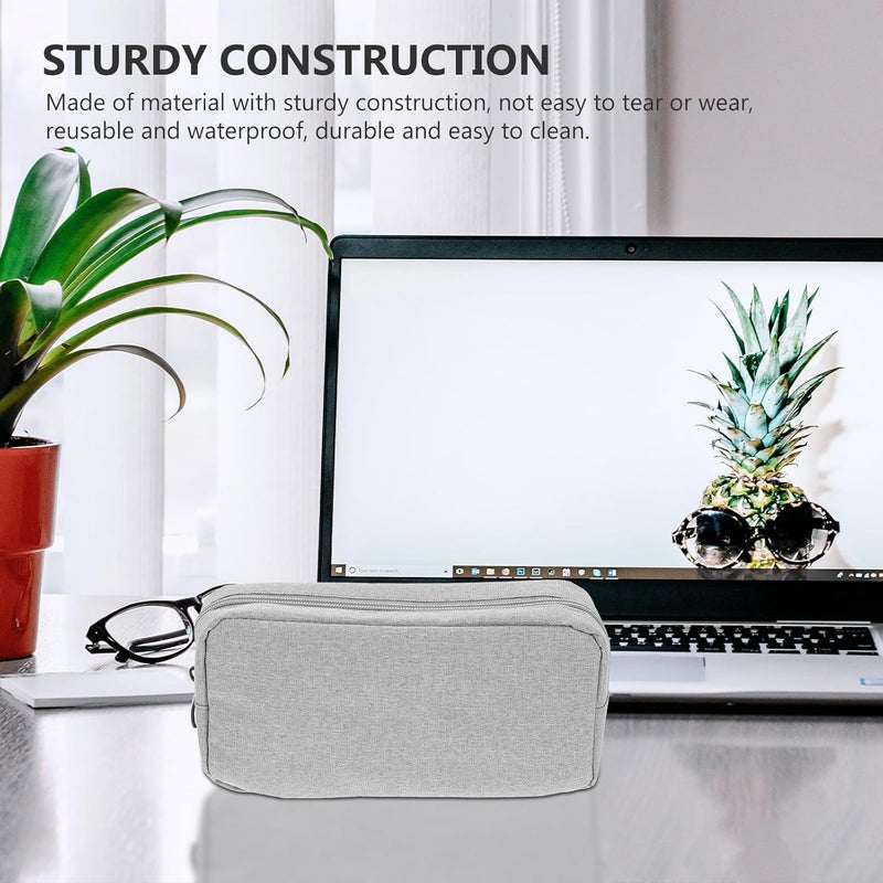 KESYOO Large Neutral Color Electronics Accessories Organizer Bag, Travel Electronic Cable Storage Pouch with Oxford Cloth, Portable Data Line and Charger Carrying Case for Earphones - Image 3