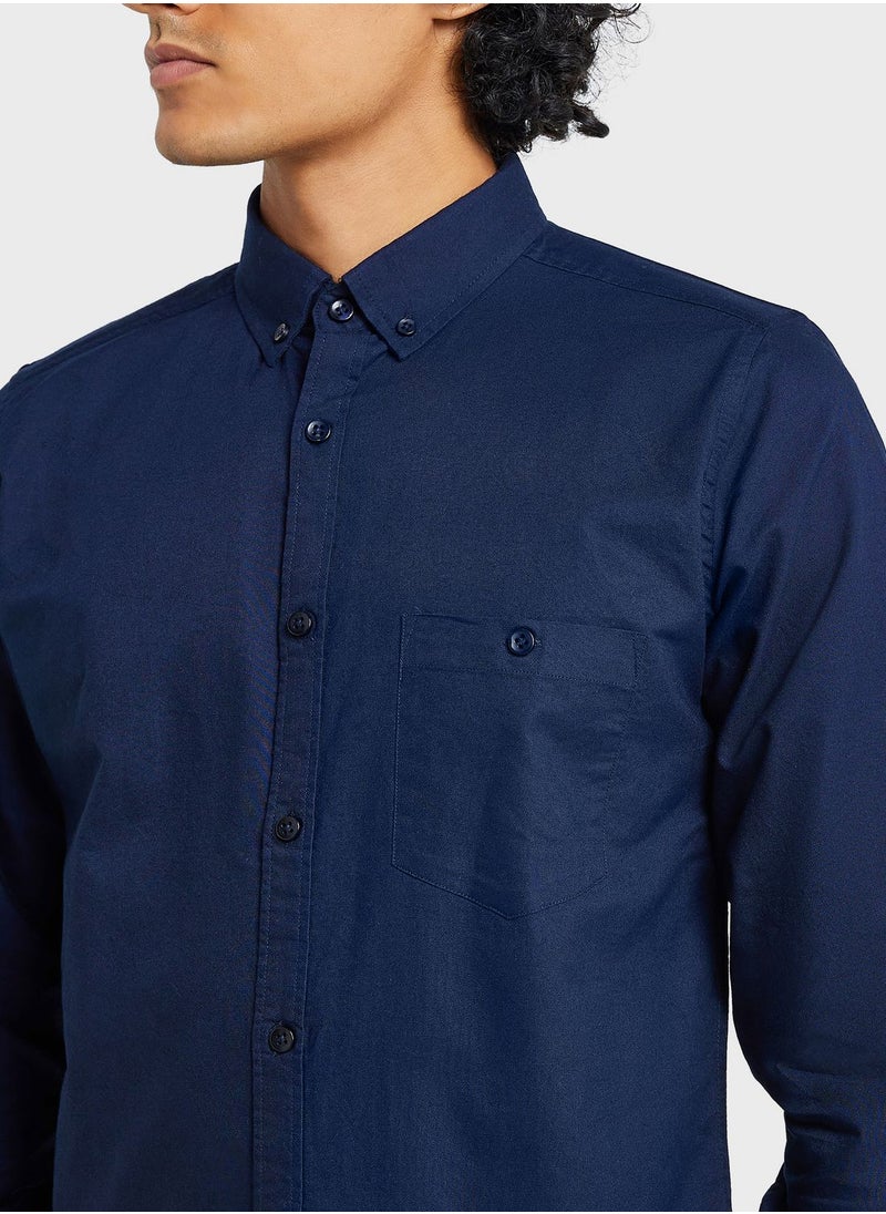 Seventy Five - Pure Cotton Casual Single Pocket Shirt - Image 1